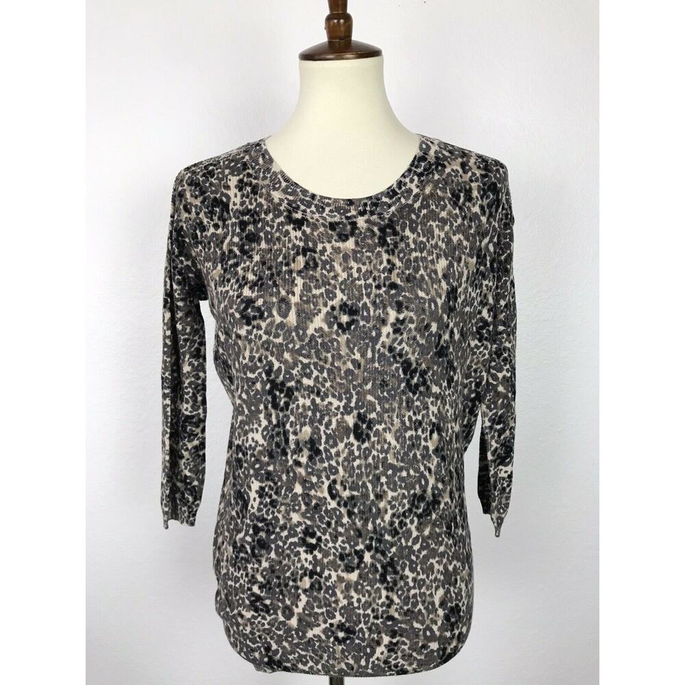 Aritzia Wilfred Knit Print Silk Cashmere Top